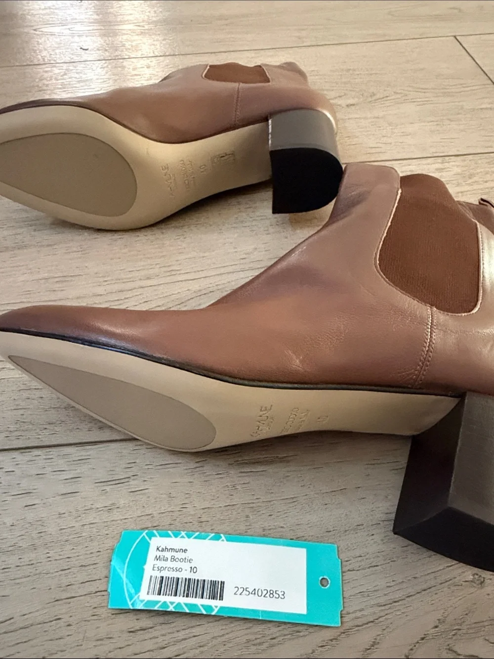 Sleek Brown Leather Chelsea Ankle Boots with Low Block Heel